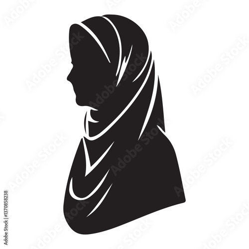 Hijab Silhouette Vector Illustration for Cultural and Fashion Projects