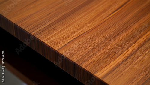 Wooden table top angle view close up. Wooden texture background. Wooden surface mockup for designers.
