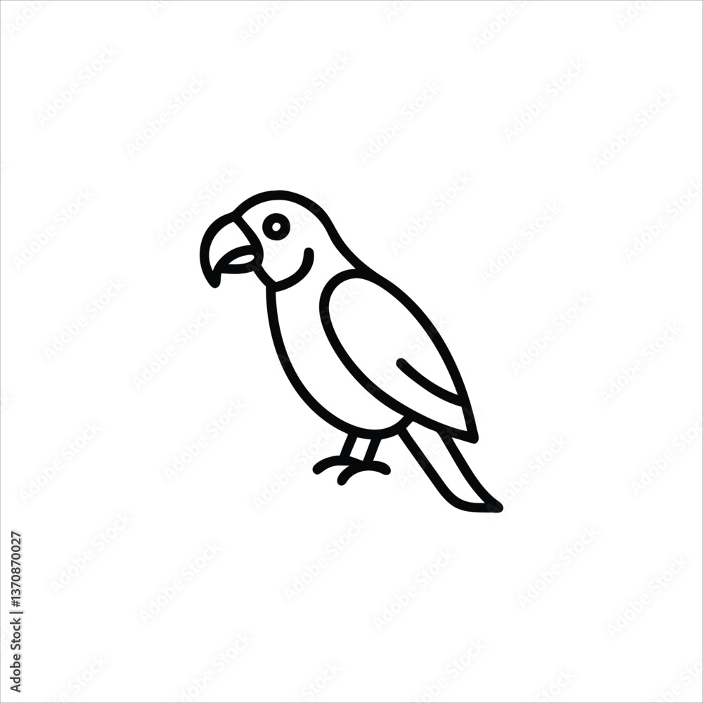 Fototapeta premium parrot on white background icon isolate