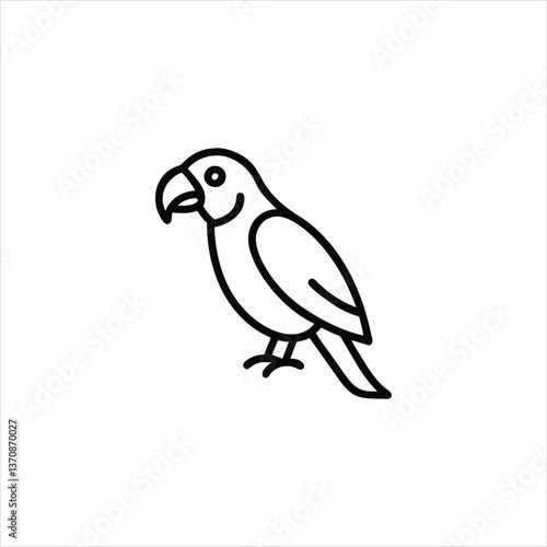 parrot on white background icon isolate