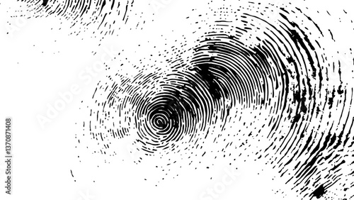 Vector black fingerprint on white Transparent background. Detailed fingerprint on grunge background symbolizing identity verification	
