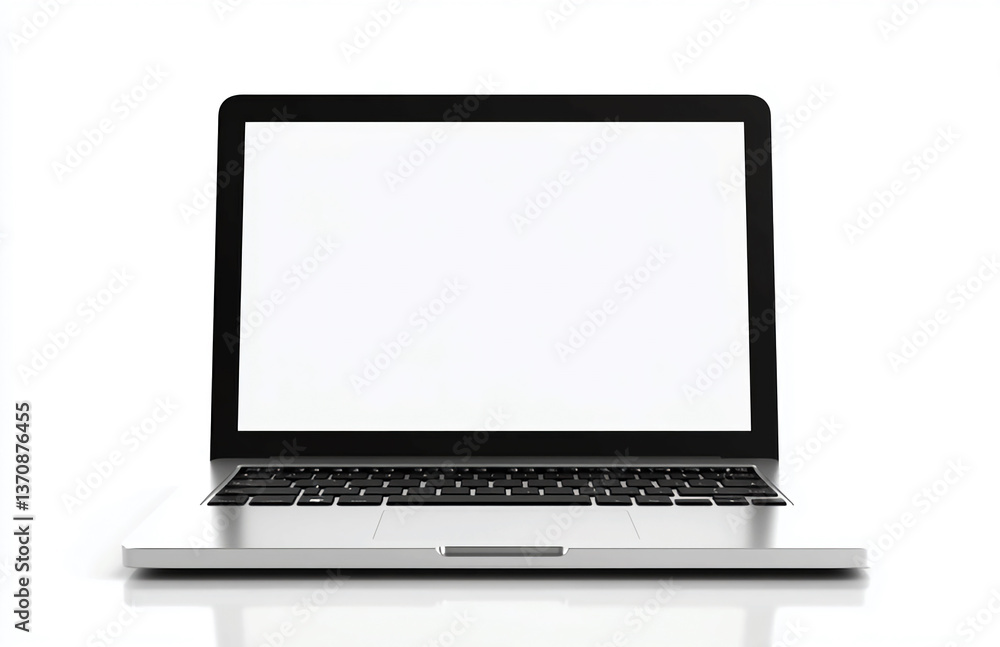 Laptop computer blank white screen mockup for website design and digital marketing presentation template Laptop computer blank white screen mockup for website design and digital marketing presentation template