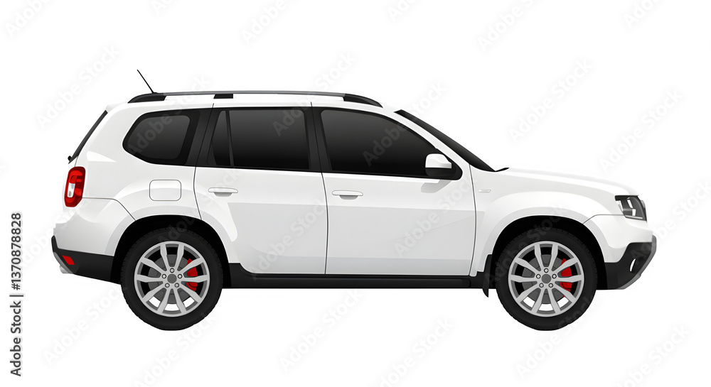 A vector illustration of a modern white car SUV. isolated on white or transparent background. A vector illustration of a modern white car SUV. isolated on white or transparent background.