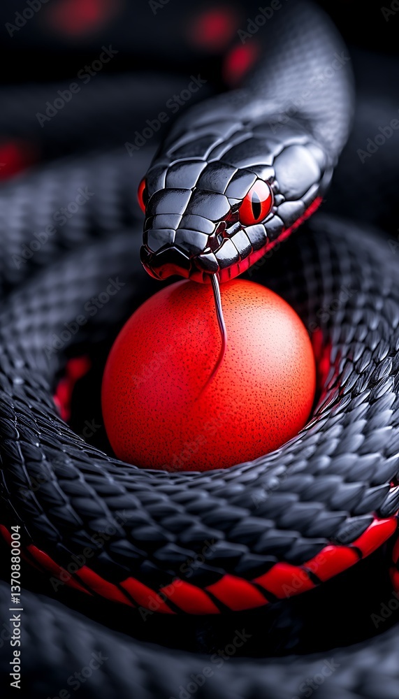 Fototapeta premium Snake with Red Egg
