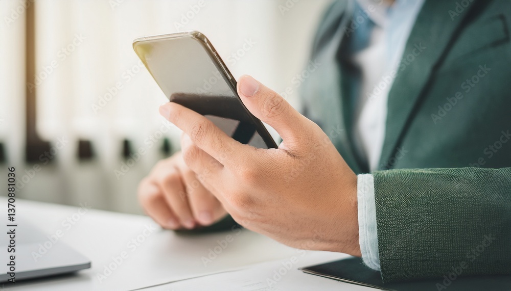 Businessman checking his smartphone Businessman checking his smartphone