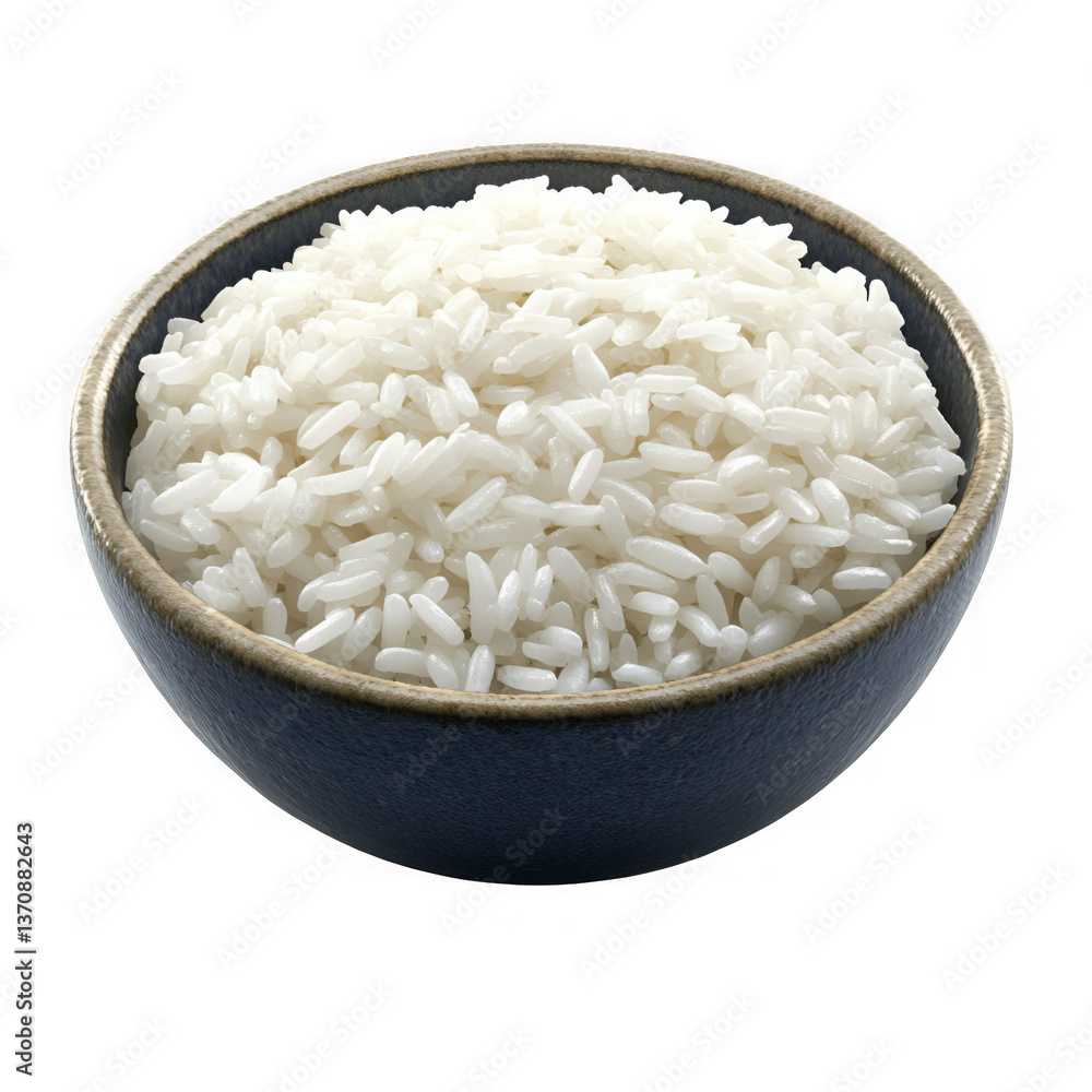 Bowl of White Rice Top View Bowl of White Rice Top View