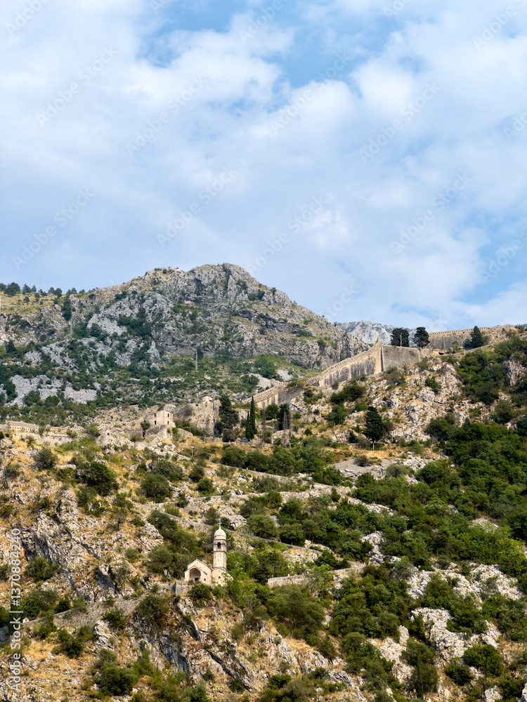Ancient fortress of St. John on the mountain. Kotor, Montenegro Ancient fortress of St. John on the mountain. Kotor, Montenegro