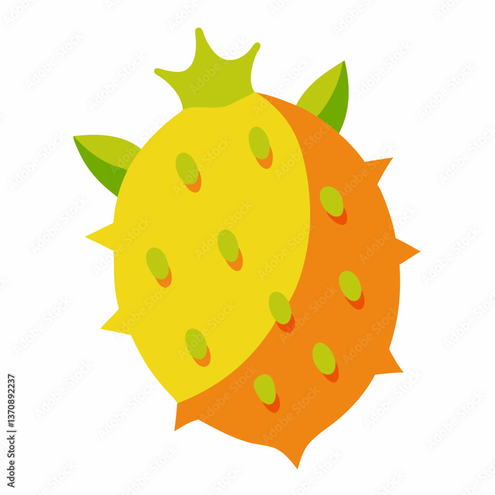 Kiwano Fruits vector art illustration Kiwano Fruits vector art illustration
