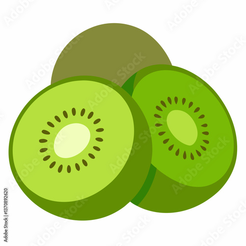 Kiwi Fruits vector art illustration