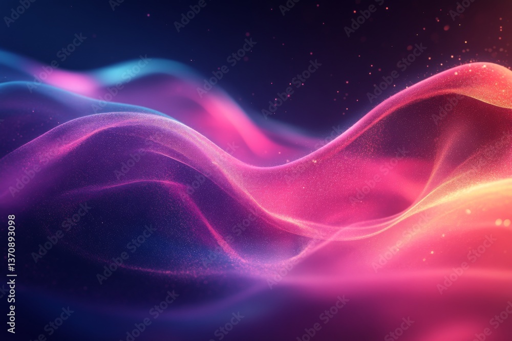 Abstract neon waves of pink and purple with glowing motion lines Abstract neon waves of pink and purple with glowing motion lines