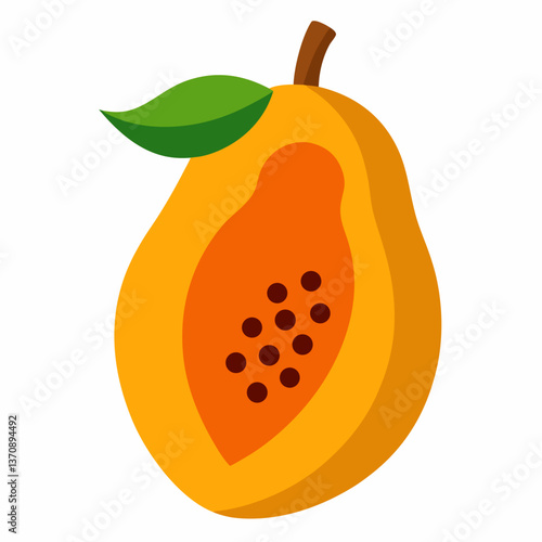 papaya Fruits vector art illustration  vector art illustration 
