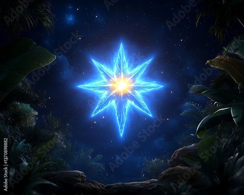 Glowing Star with Tropical Night.