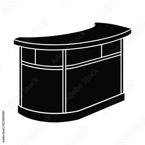 Reception Desk Icon Silhouette vector art illustration