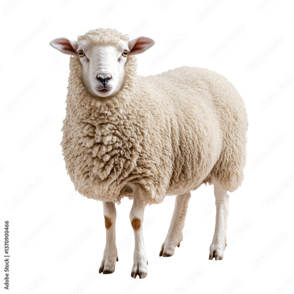 Realistic Sheep Isolated on Transparent Background for Creative Use Realistic Sheep Isolated on Transparent Background for Creative Use