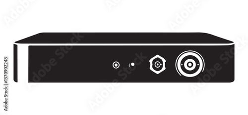Digital TV Box Silhouette Vector for Streaming Media Entertainment Device