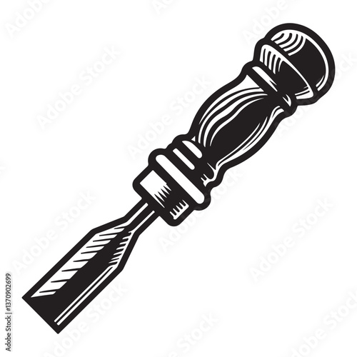 Wood Chisel Tool Vector Illustration for Carpentry and Woodworking Projects