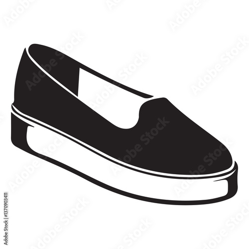 Comfortable women's slip on platform shoe vector illustration