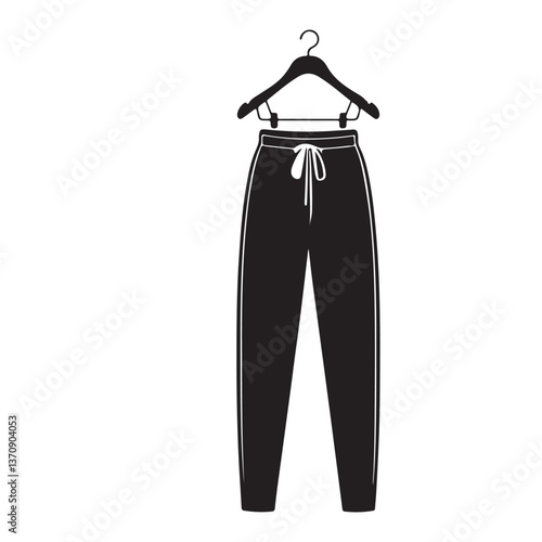 Stylish Sweatpants on Hanger Silhouette Trendy Fashionable Casual Comfort