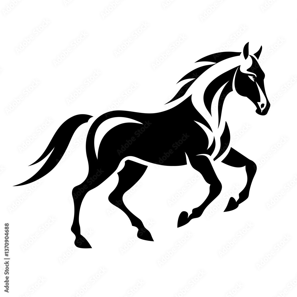 Obraz premium A vector illustration shows a horse silhouette isolated on white
