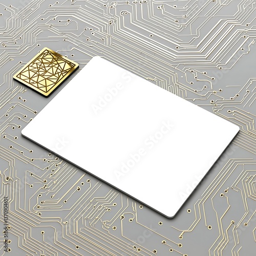 Blank RFID card on circuit board.