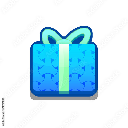 A vibrant, cartoon-style gift box icon with ribbon. Perfect for games, apps, loot crates, rewards, or in-game purchases. Enhance your UI with this eye-catching present icon