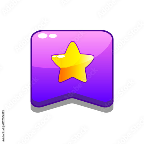 A vibrant, cartoon-style flag, ranking icon. Perfect for games, apps, loot crates, rewards, or in-game purchases. Enhance your UI with this eye-catching present icon