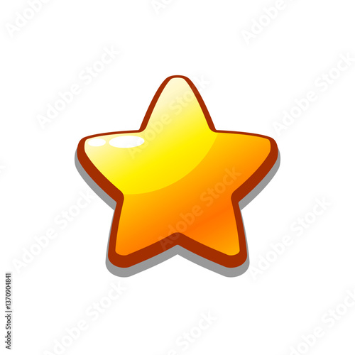 A vibrant, cartoon-style star icon. Perfect for games, apps, loot crates, rewards, or in-game purchases. Enhance your UI with this eye-catching present icon
