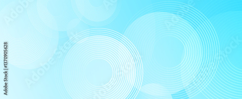 Minimalist banner background, pastel colorful, Light Blue gradations. Circle effect style geometric, abstract background. modern EPS 10