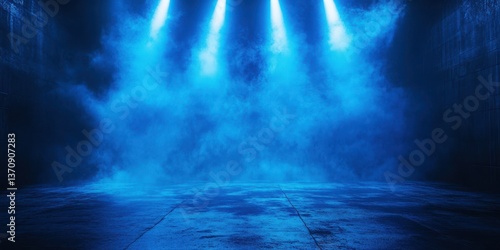 Wallpaper Mural Stunning blue lighting and fog create an atmospheric backdrop for a performance in a dimly lit venue Torontodigital.ca