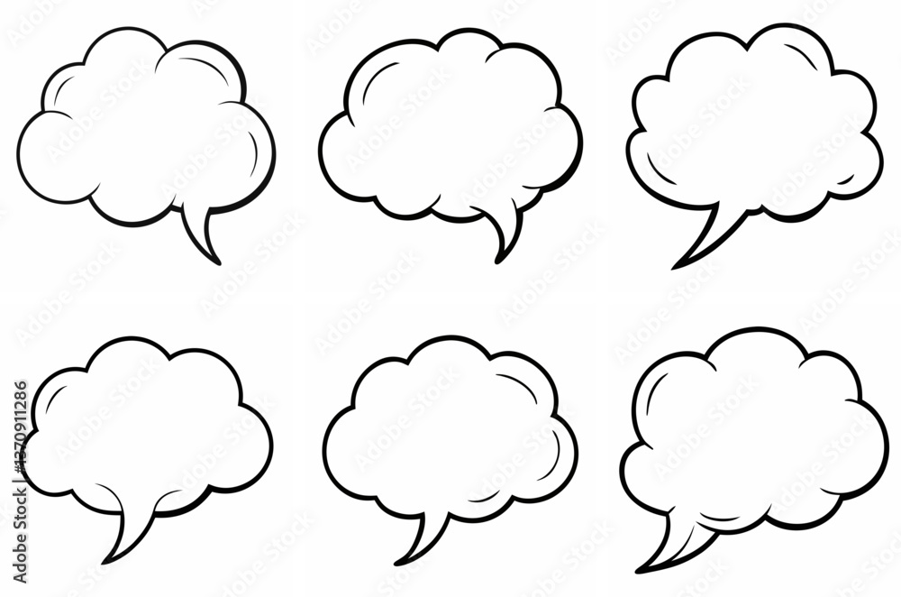 Comic Speech Bubble Outline Coloring Page Line Art Drawing Comic Speech Bubble Outline Coloring Page Line Art Drawing