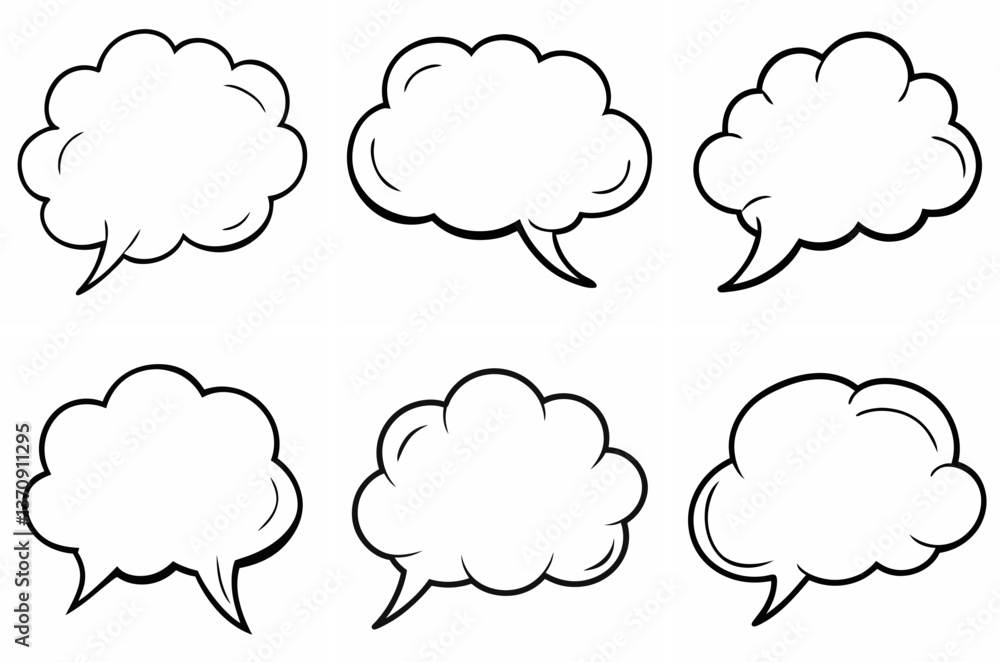 Comic Speech Bubble Outline Coloring Page Line Art Drawing Comic Speech Bubble Outline Coloring Page Line Art Drawing