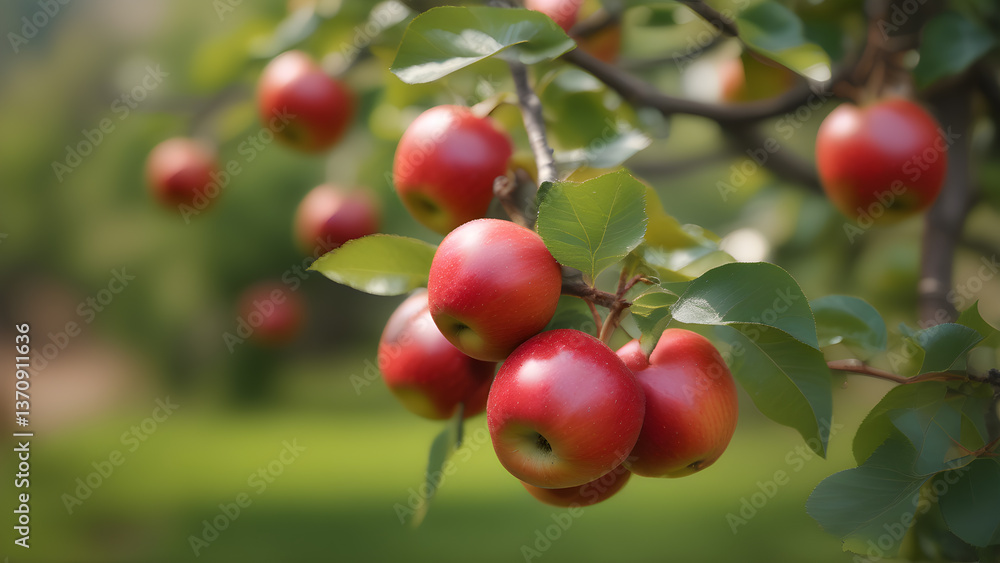 Delicious Bright Red Apples Ready to be Picked Delicious Bright Red Apples Ready to be Picked