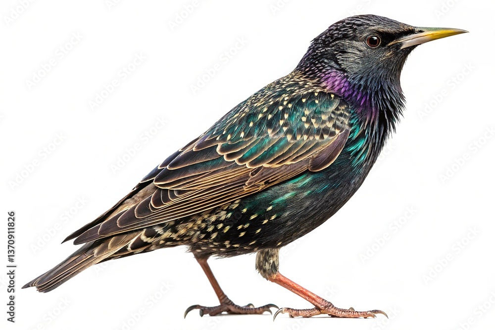 Fototapeta premium Common starling sturnus vulgaris isolated on transparent background 
