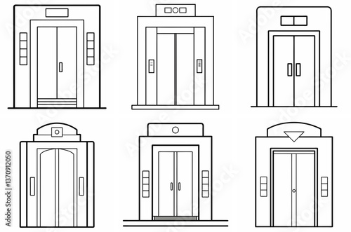 Elevator Outline Coloring Page Line Art Drawing