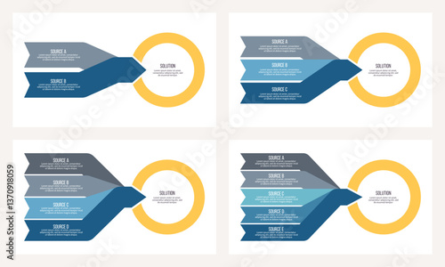 Business infographic template. Arrow charts with  options, steps. Vector chart.
