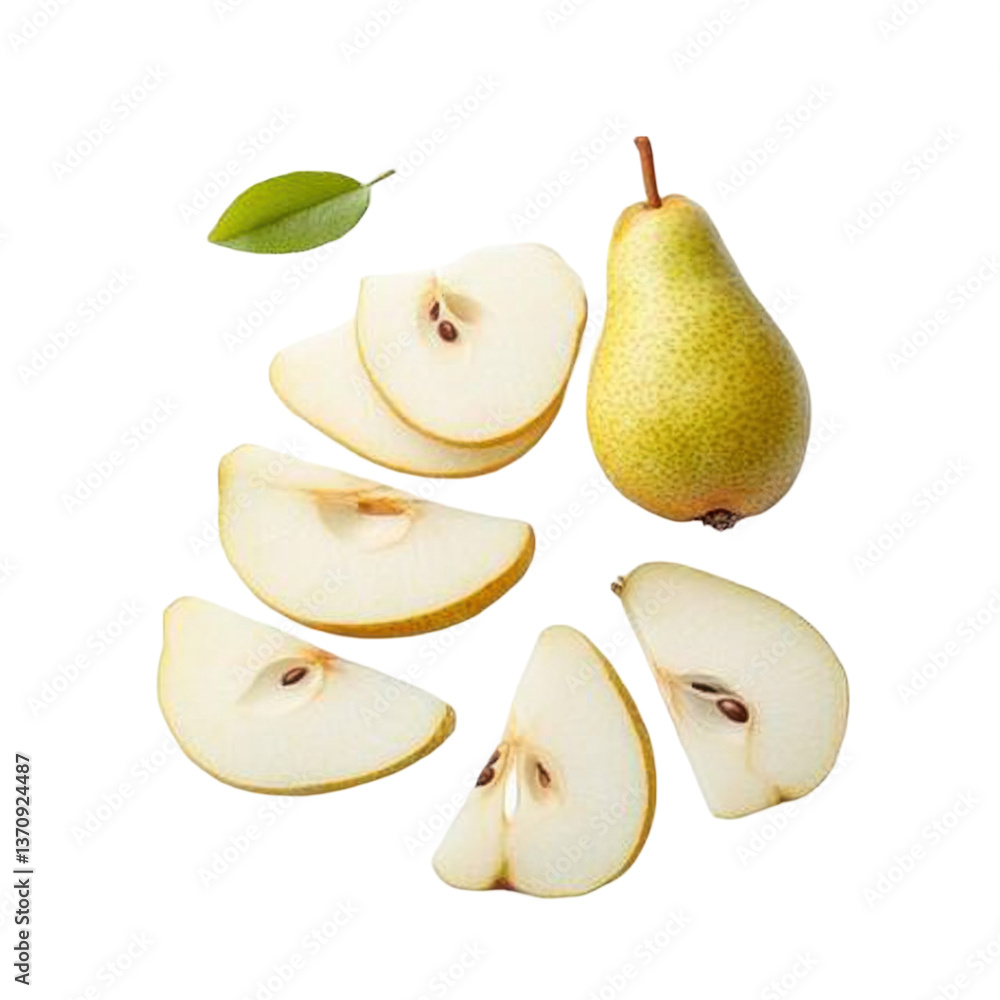 Pear Slices Image on transparent background Pear Slices Image on transparent background
