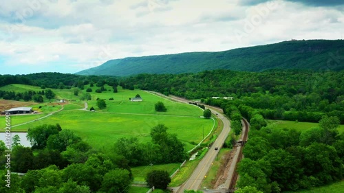 landscape with green hills