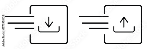 download and upload icon with different styles. vector illustration