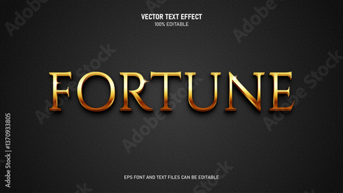 Fortune 3d gold editable text effect