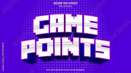 Game points 3d  style editable text effect