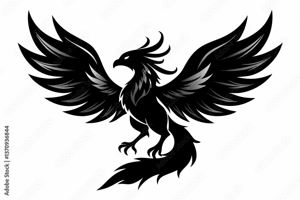 Phoenix silhouette black vector Phoenix silhouette black vector