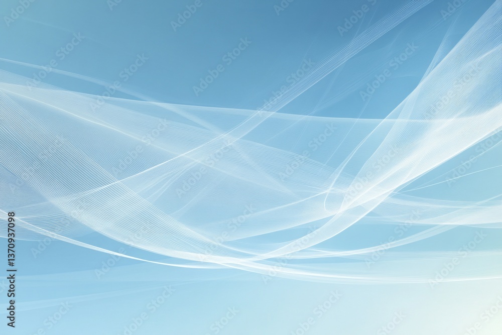 A blue sky with white clouds and a white line in the middle. strategy with minimalist waves in light blue and white. A blue sky with white clouds and a white line in the middle. strategy with minimalist waves in light blue and white.