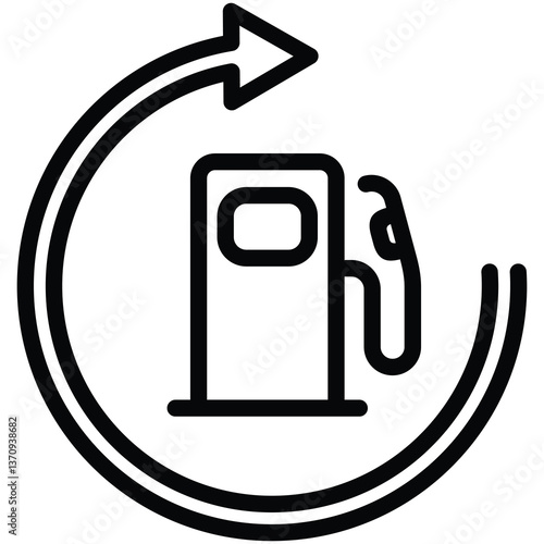 Engine Fuel System icon line vector illustration