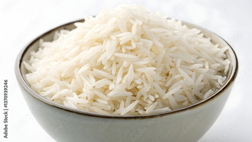 bowl of basmati rice featuring long and fluffy grains, perfect for variety of dishes and evoking sense of comfort and satisfaction bowl of basmati rice featuring long and fluffy grains, perfect for variety of dishes and evoking sense of comfort and satisfaction