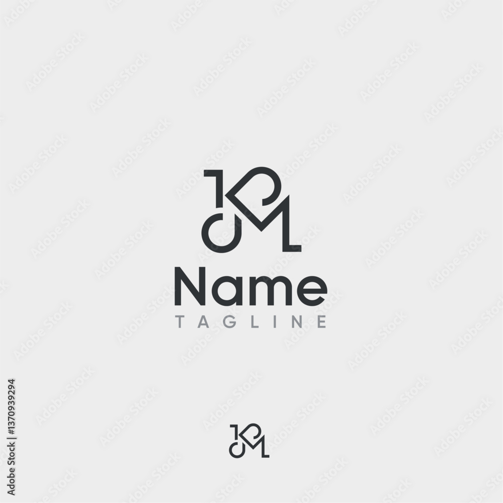 KM letters monogram initial vector logo KM letters monogram initial vector logo