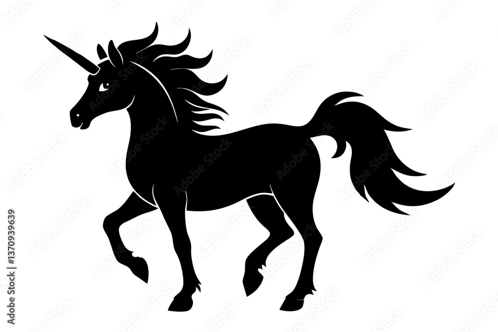 Obraz premium unicorn silhouette black vector