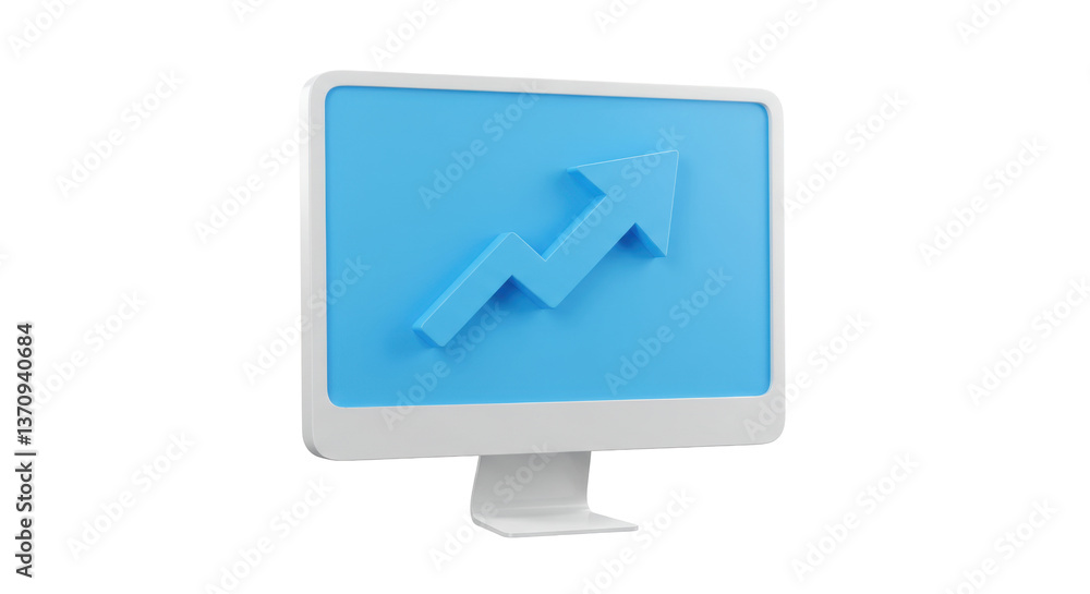 Isolated Monitor With Growth Arrow Isolated Monitor With Growth Arrow