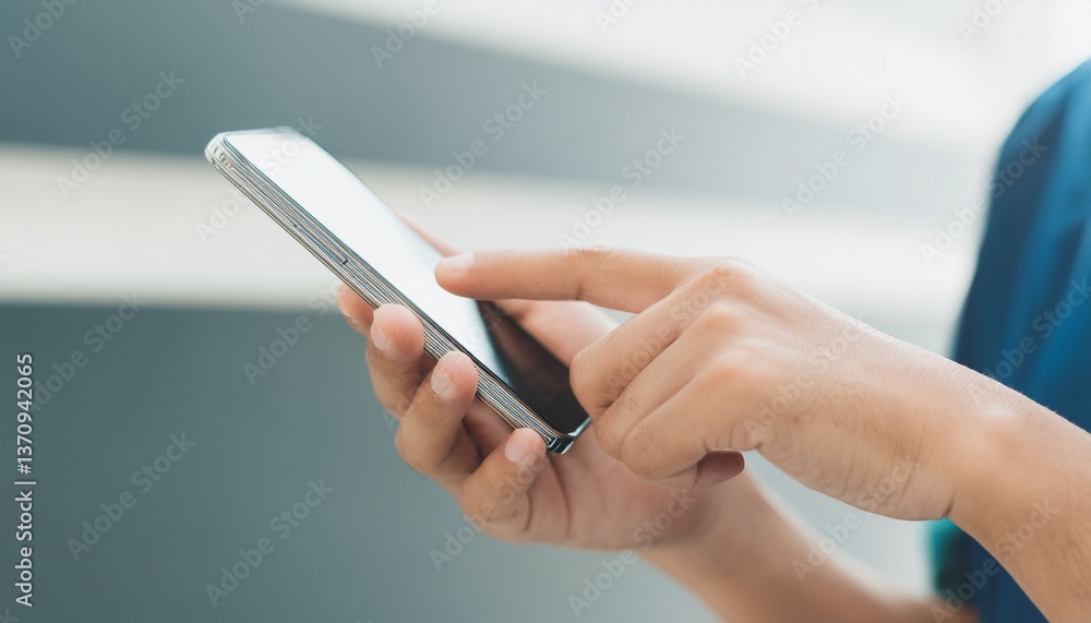 Holding and using the latest smartphone Holding and using the latest smartphone