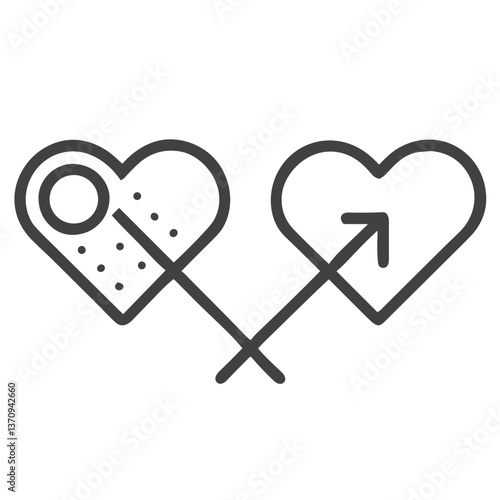 New match notification icon for Dating Apps, Connection Symbol for Online Dating Platforms Indicating New Relationship Potential