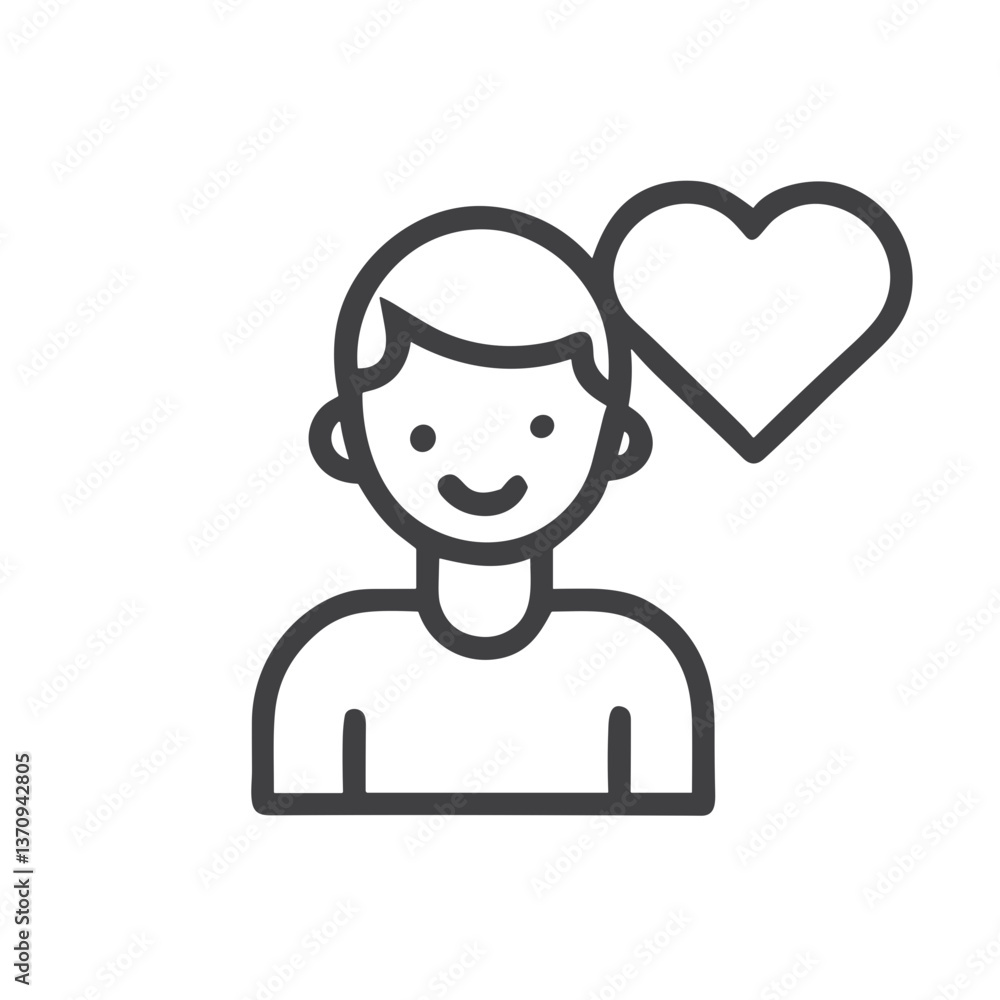 Personality Match Icon for Dating Apps, Compatibility Profile Symbol for Finding Partners Based on Character Traits and Psychology Personality Match Icon for Dating Apps, Compatibility Profile Symbol for Finding Partners Based on Character Traits and Psychology